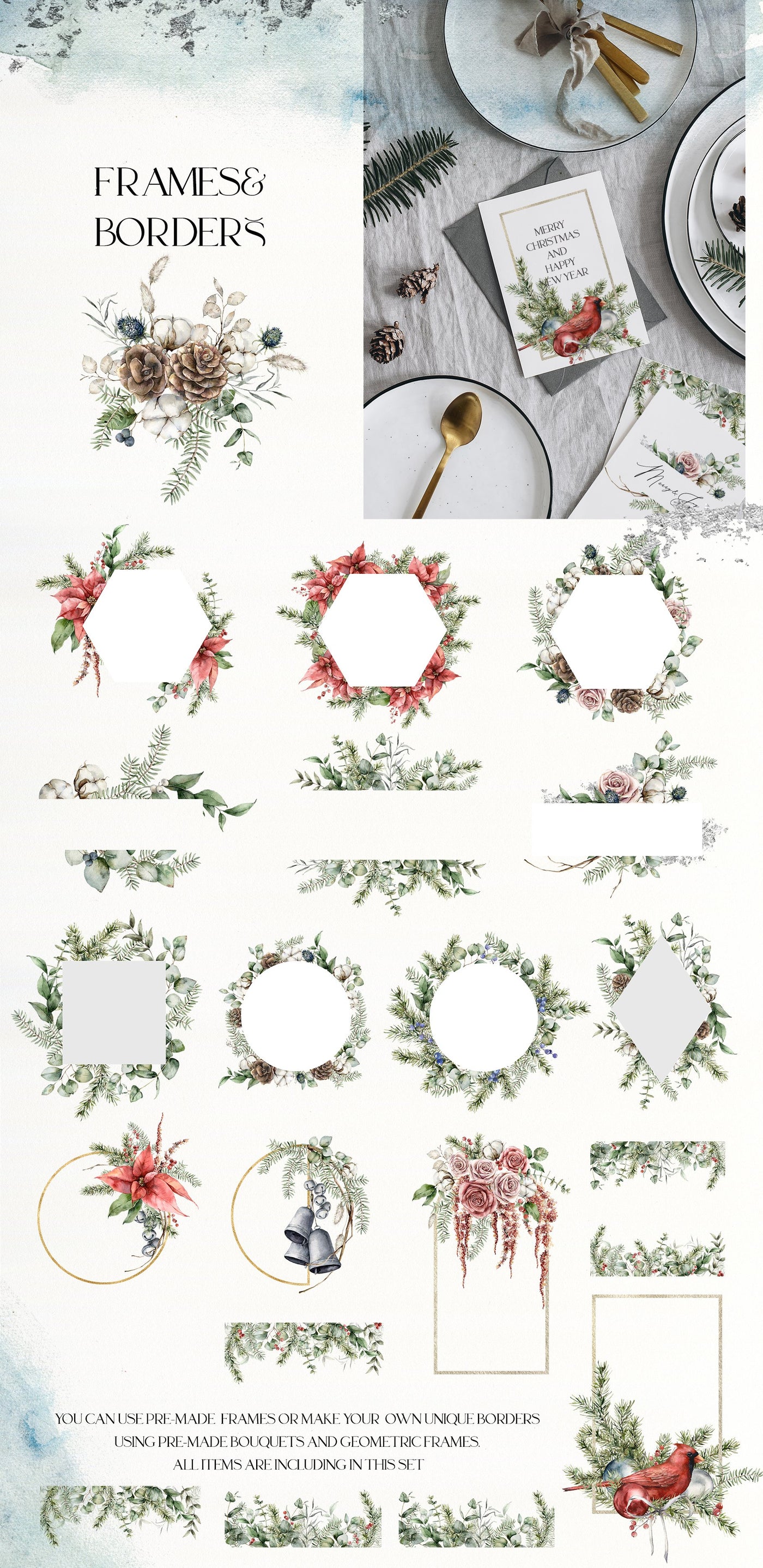 The Christmas Spirit Watercolor Bundle - Artixty