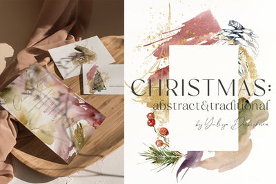 Traditional Christmas Abstract Illustrations Bundle - Artixty