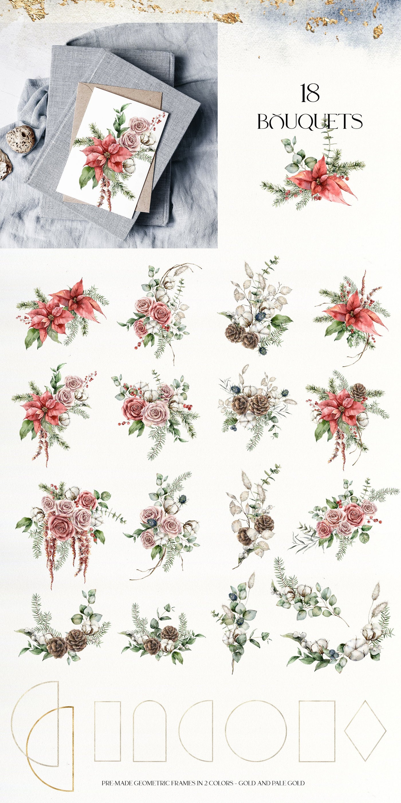 The Christmas Spirit Watercolor Bundle - Artixty