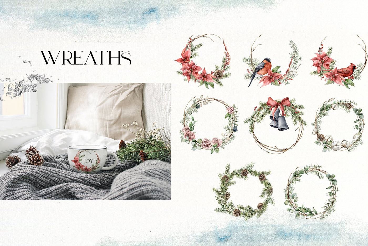 The Christmas Spirit Watercolor Bundle - Artixty
