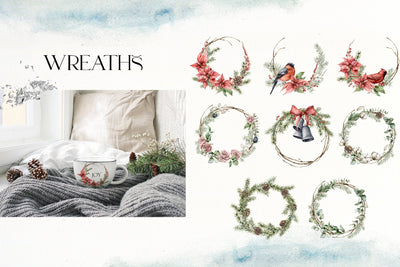 The Christmas Spirit Watercolor Bundle - Artixty