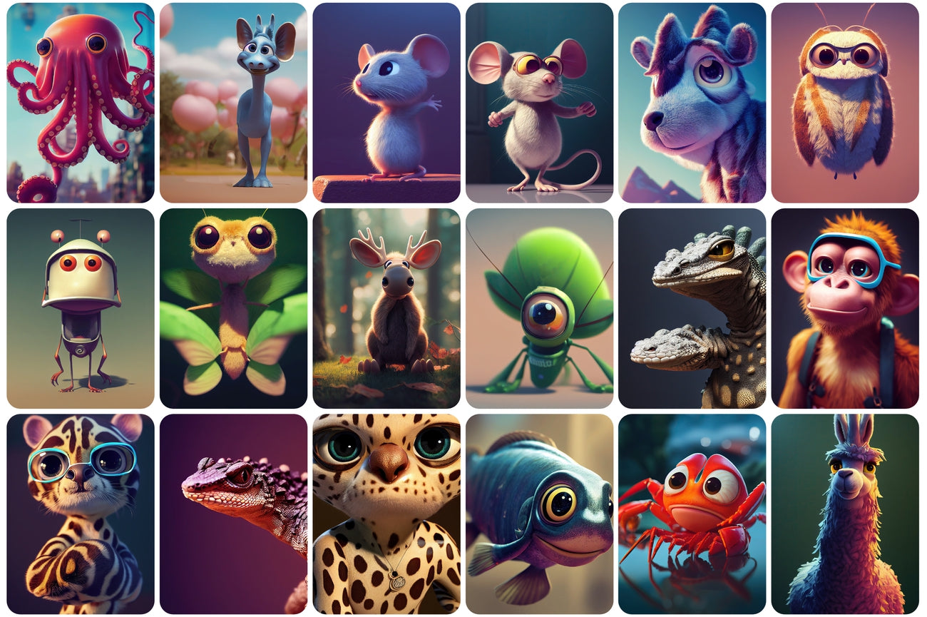 385 Adorable and Unique Animals Bundle - Artixty