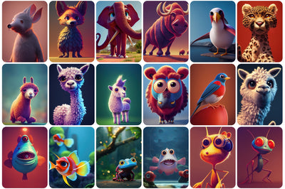 385 Adorable and Unique Animals Bundle - Artixty