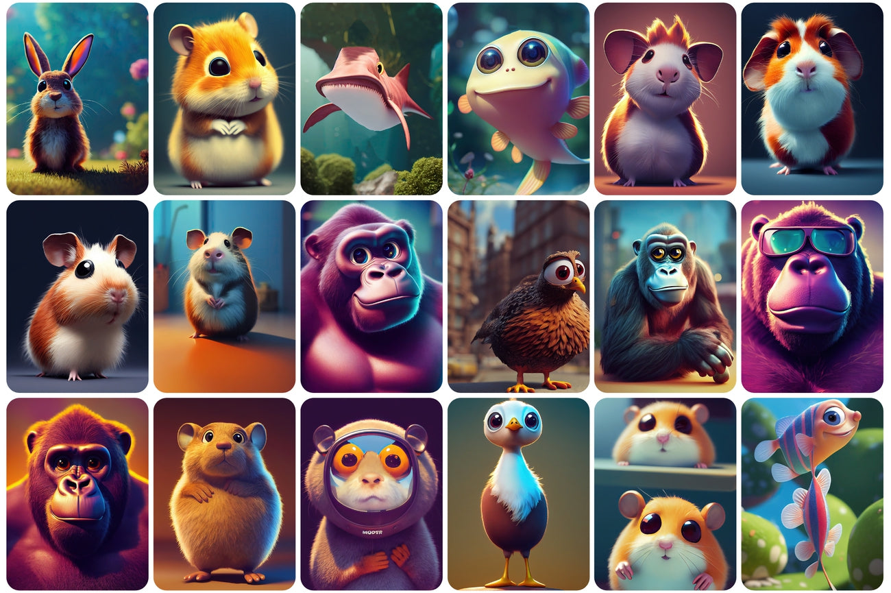385 Adorable and Unique Animals Bundle - Artixty