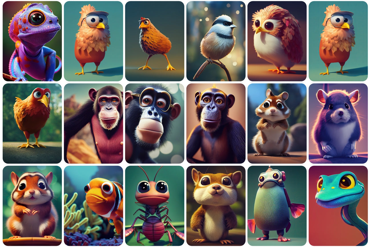 385 Adorable and Unique Animals Bundle - Artixty