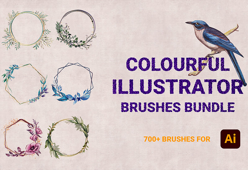 700+ Colourful Illustrator Brushes Bundle-Add-Ons-Artixty