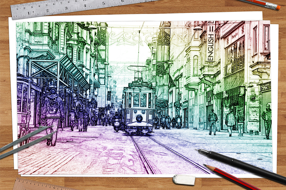 The 30-in-1 Modern Sketch Photoshop Actions Bundle-Add-Ons-Artixty