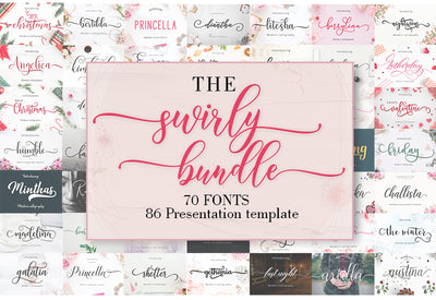The Swirly Bundle Of Fonts and Presentation Templates - Artixty