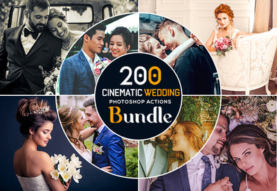 200+ Cinematic Wedding Photoshop Actions Bundle-Add-Ons-Artixty