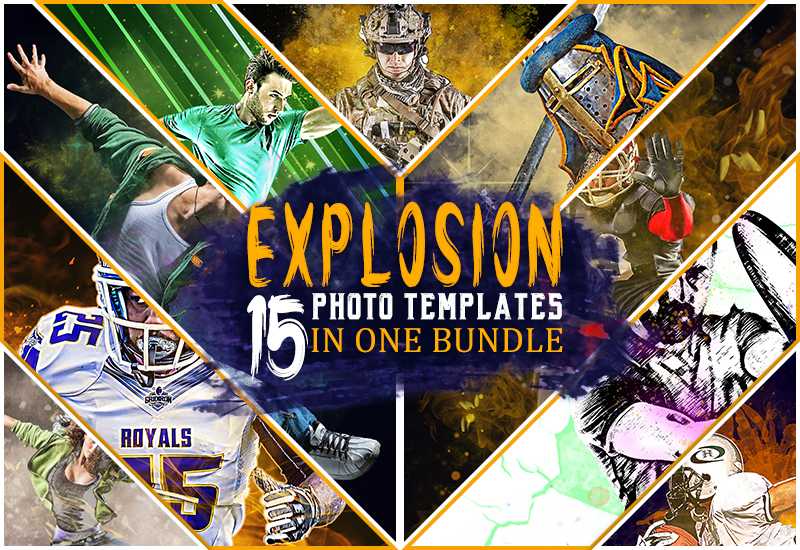 15-In-1 Explosion Photo Templates Bundle | Artixty