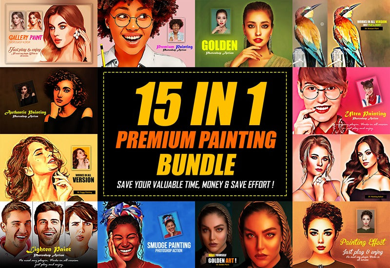 15-In-1 Premium Painting Actions Bundle - Artixty