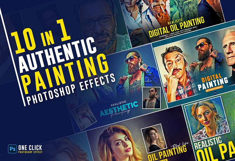 Authentic Painting Photoshop Actions Bundle