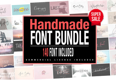 140-In-1 Hand Made Deluxe Font Bundle - Artixty