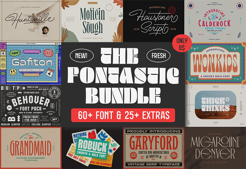 The Fontastic Bundle Of 30 Playful Typefaces - Artixty