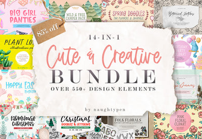 14-In-1 Cute & Creative Illustrations Bundle-Graphics-Artixty