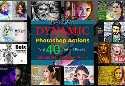 The Dynamic Photoshop Actions Bundle - 40 Exclusive Sets-Add-Ons-Artixty