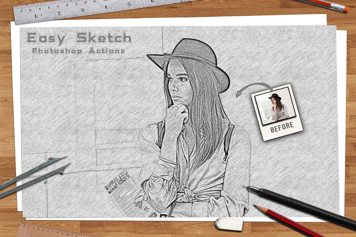 The 30-in-1 Modern Sketch Photoshop Actions Bundle-Add-Ons-Artixty