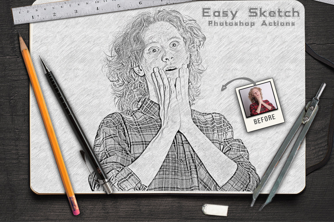 The 30-in-1 Modern Sketch Photoshop Actions Bundle-Add-Ons-Artixty