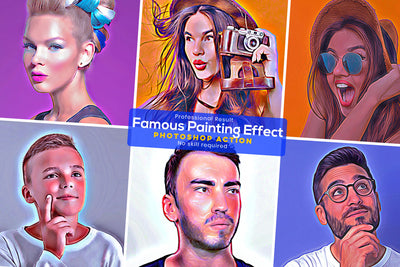 Digital Oil Painting Photoshop Actions Bundle