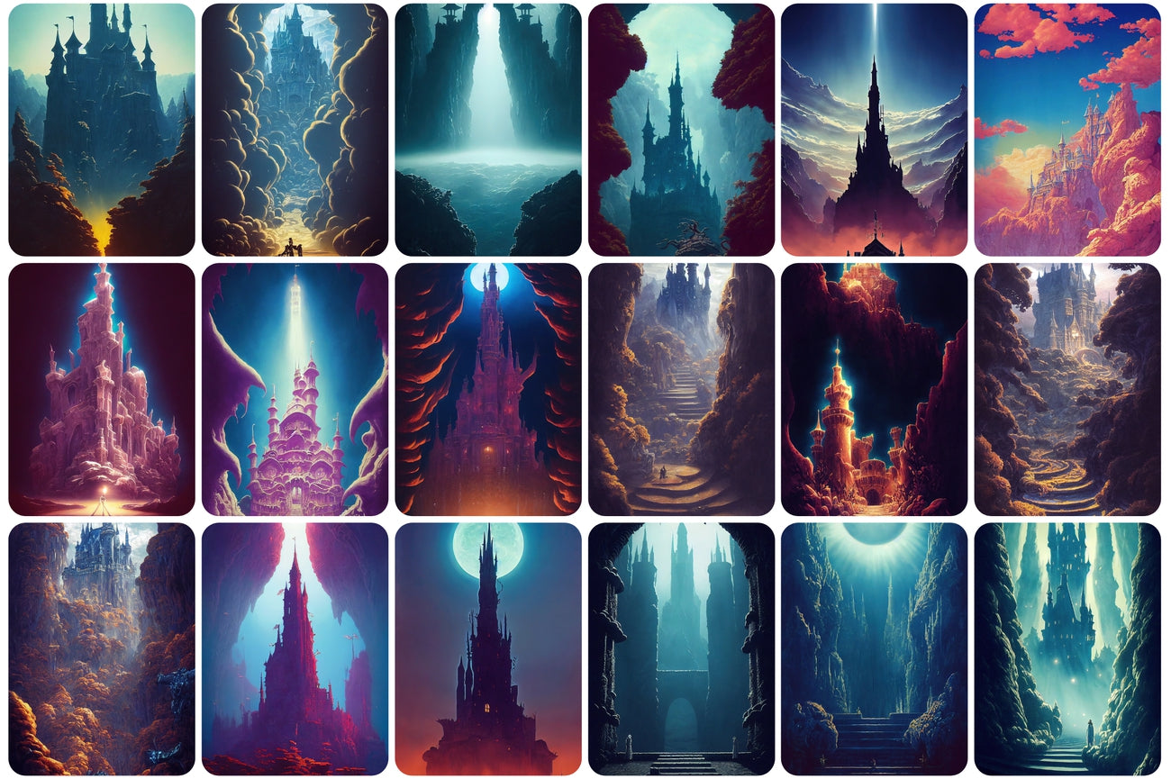 130+ Fantasy Castle Images Bundle - Artixty