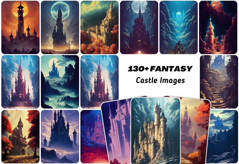130+ Fantasy Castle Images Bundle - Artixty