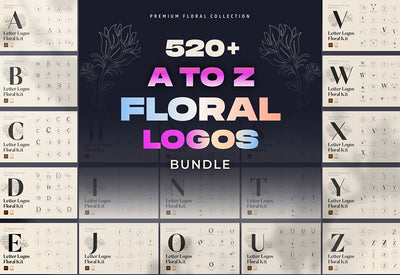 A to Z Floral Logos Bundle