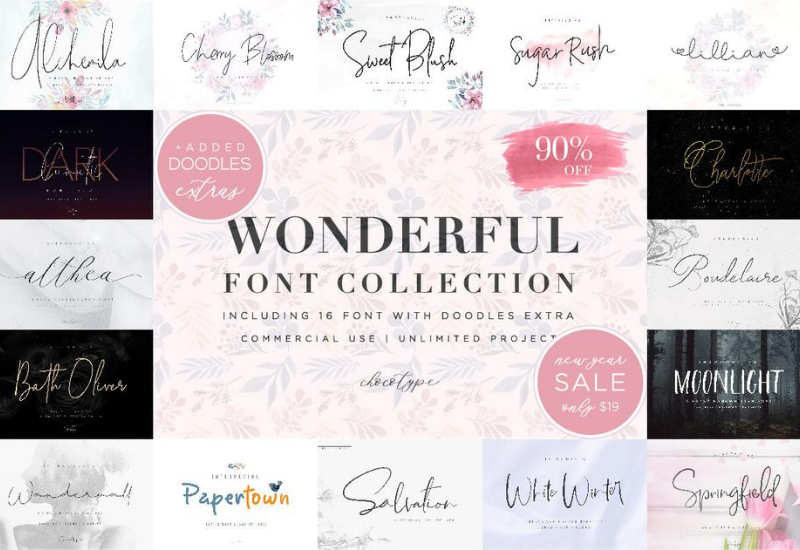 beautiful script fonts mini bundle - youworkforthem... The Wonderful Font Bundle - 15 Script Fonts | Artixty
