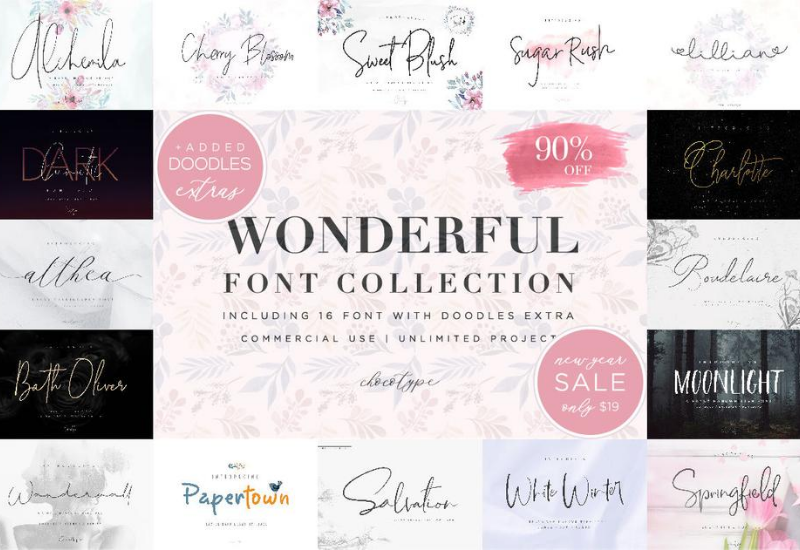 The Wonderful Font Bundle - 15 Script Fonts-Fonts-Artixty