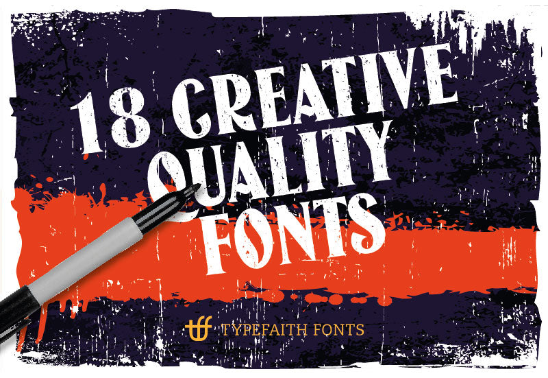 Typefaith Grunge Script Fonts Bundle - 18 Cool Fonts-Fonts-Artixty