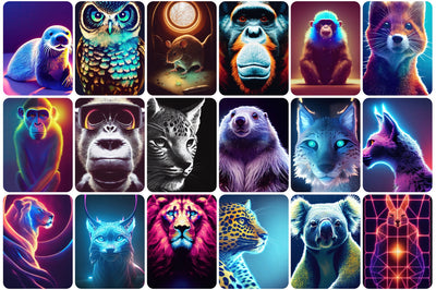 70+ Holographic Stock Animals Bundle - Artixty