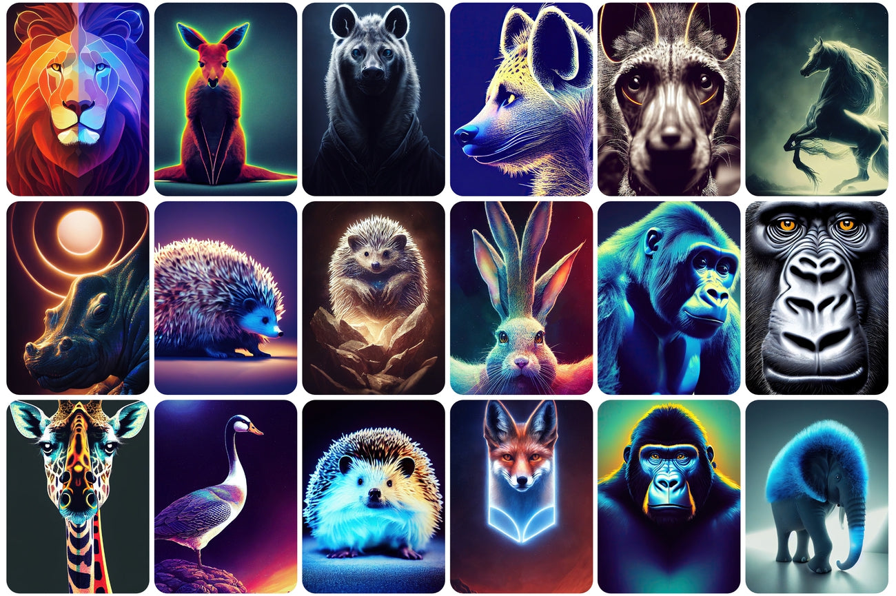 70+ Holographic Stock Animals Bundle - Artixty