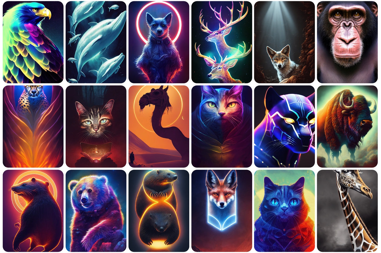 70+ Holographic Stock Animals Bundle - Artixty