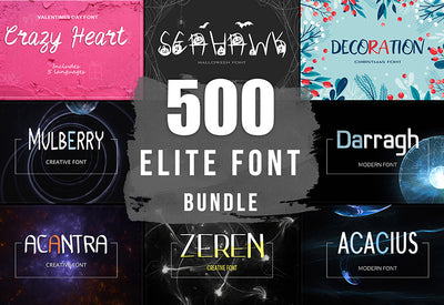 The Elite Fonts Mega Bundle - 500 Unique Fonts-Fonts-Artixty