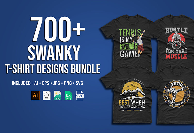 700+ Swanky T-Shirt Designs Bundle-Templates-Artixty