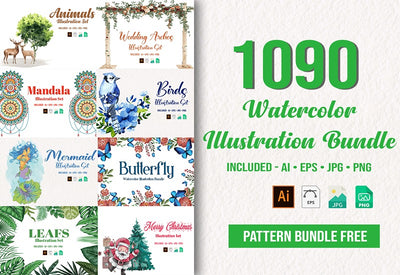 Watercolor Illustrations Bundle