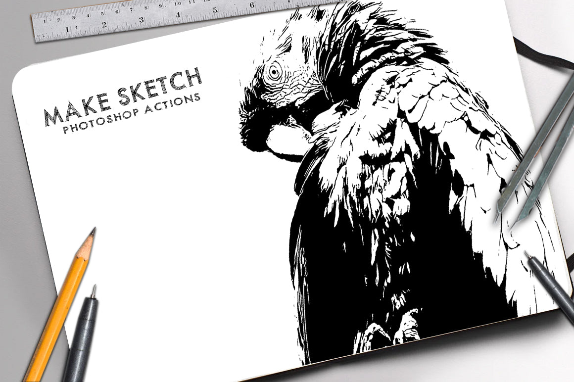 The 30-in-1 Modern Sketch Photoshop Actions Bundle-Add-Ons-Artixty