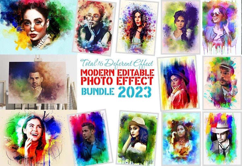 16 Modern Photoshop Effects Bundle - Artixty