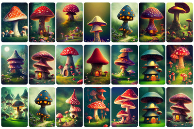 110+ Fantasy Magic Wonderland Mushrooms Bundle - Artixty