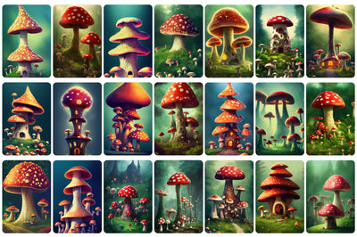 110+ Fantasy Magic Wonderland Mushrooms Bundle - Artixty