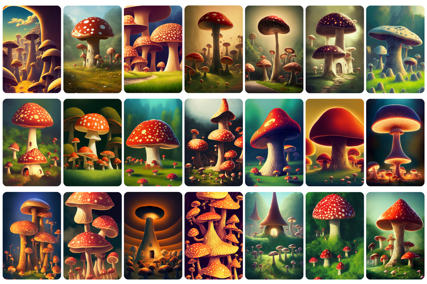 110+ Fantasy Magic Wonderland Mushrooms Bundle - Artixty