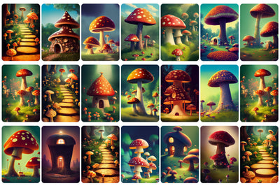 110+ Fantasy Magic Wonderland Mushrooms Bundle - Artixty