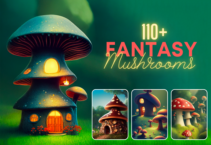 110+ Fantasy Magic Wonderland Mushrooms Bundle - Artixty