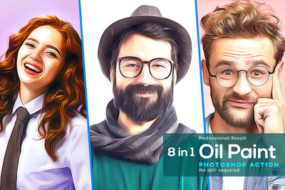 Digital Oil Painting Photoshop Actions Bundle