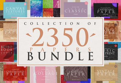 The 2350 Epic Paper Backgrounds & Textures Bundle - Artixty