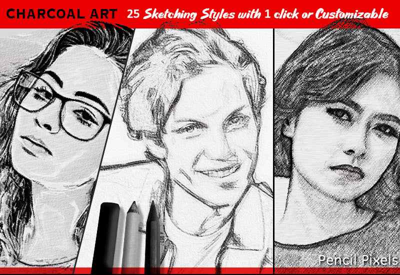 25 Realistic Charcoal Drawing & Sketching Effects - Artixty
