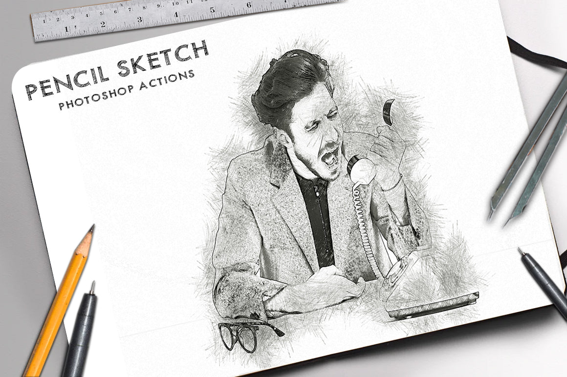 The 30-in-1 Modern Sketch Photoshop Actions Bundle-Add-Ons-Artixty