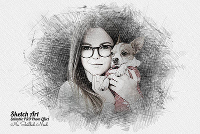 32 Unique Portrait Drawing Photo Effects Bundle - Artixty