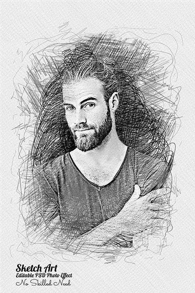 32 Unique Portrait Drawing Photo Effects Bundle - Artixty