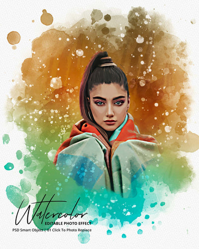 The Portrait Watercolor Photo Effects Bundle - Artixty