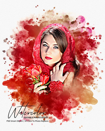 The Portrait Watercolor Photo Effects Bundle - Artixty